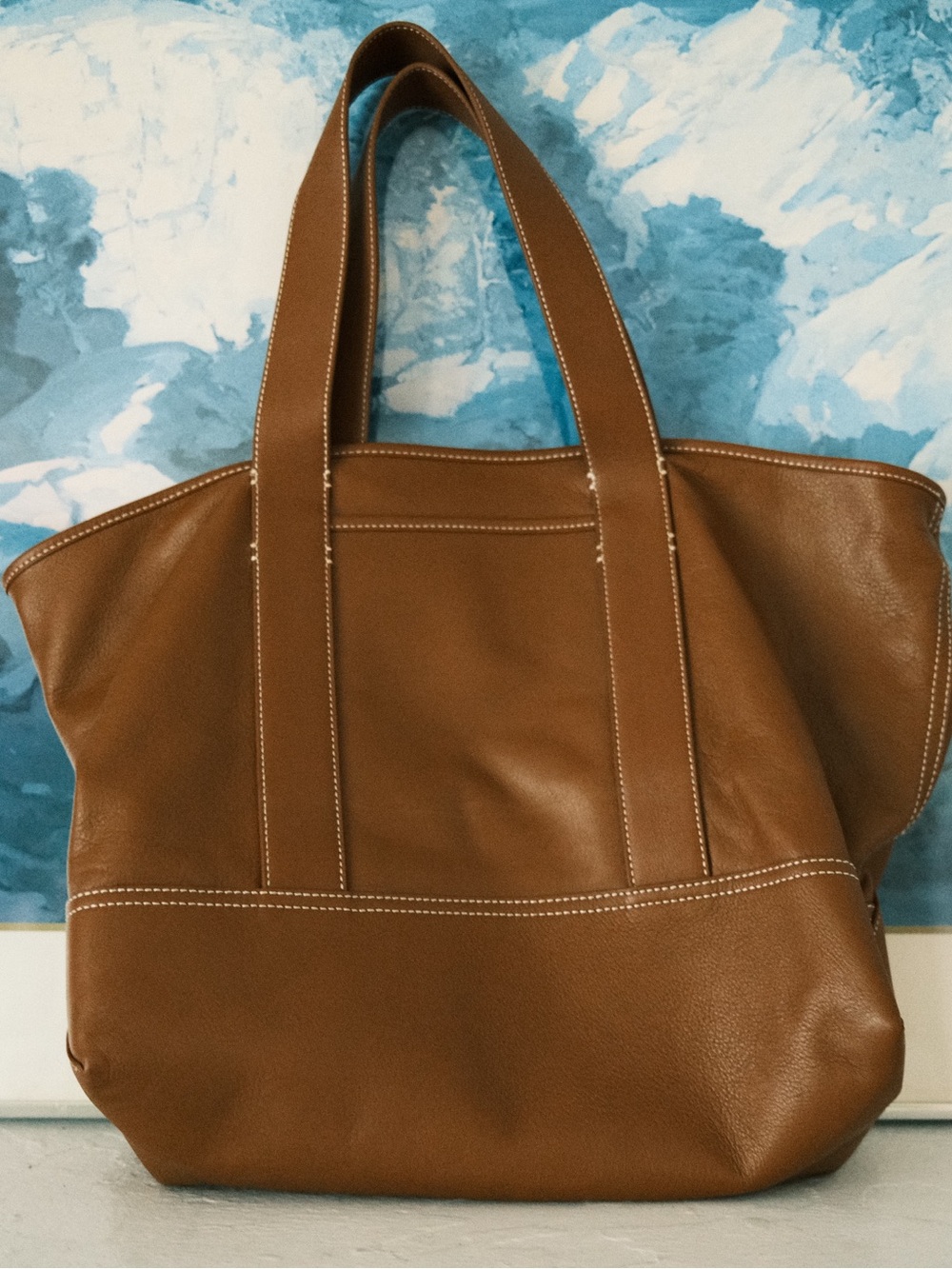J .Crew Montauk Oak Brown Leather Bag Tote